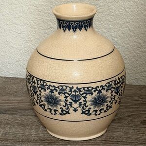 Vintage K's Collection Crackle Floral Vase